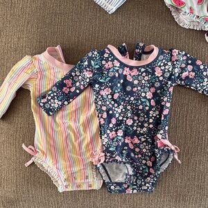 Floral and Striped Kids One Pieces